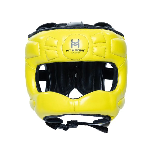 Боксерский шлем HIT N MOVE Air Armor с бампером - желтый