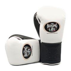 Боксерские перчатки No Boxing No Life - белые / черные