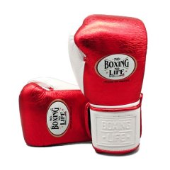 Боксерские перчатки No Boxing No Life - красные / белые