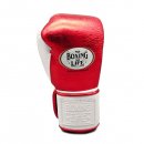 Боксерские перчатки No Boxing No Life - красные / белые