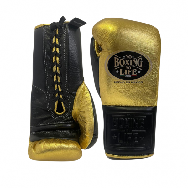 Боксерские перчатки No Boxing No Life - черный / золотой