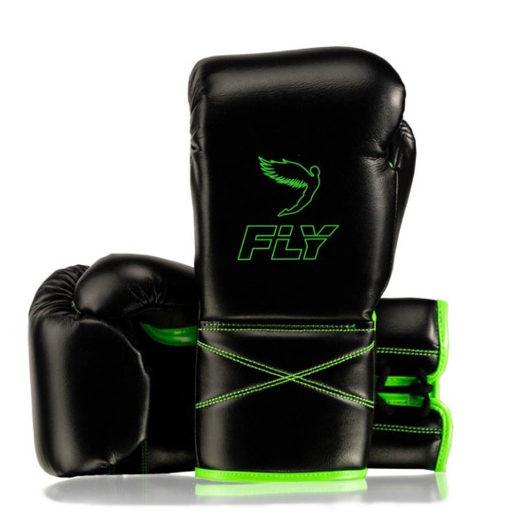 Боксерские перчатки Fly Superlace X - черно-зеленые