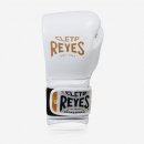 Боксерские перчатки Cleto Reyes на липучке - бело-золотые