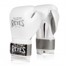 Боксерские перчатки Cleto Reyes на липучке - бело-серебристые