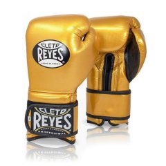 Боксерские перчатки Cleto Reyes на липучке - золотые