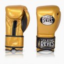 Боксерские перчатки Cleto Reyes на липучке - золотые