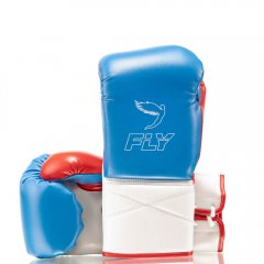 Боксерские перчатки Fly Superlace X - бело-синие