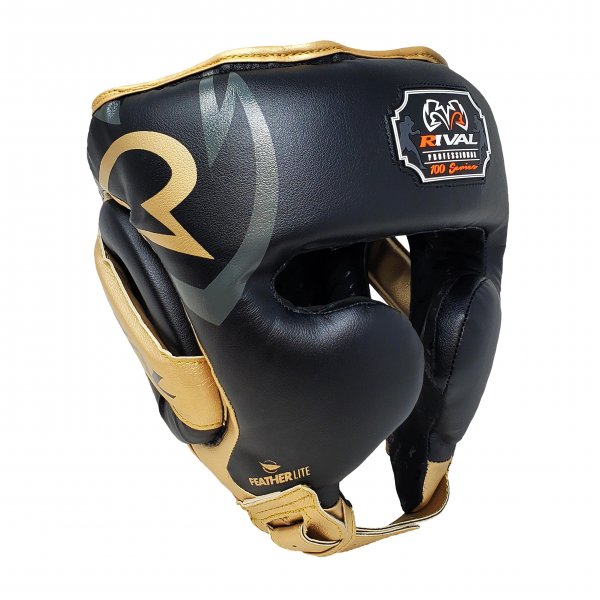 Боксерский шлем Rival Professional черно-золотой