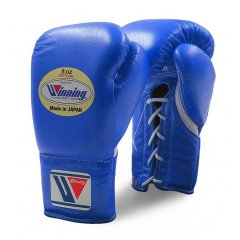 Боевые перчатки Winning Синие на шнурках